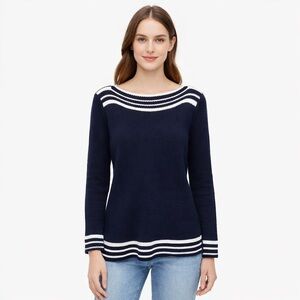 Loft Striped Blue Sweater Size M